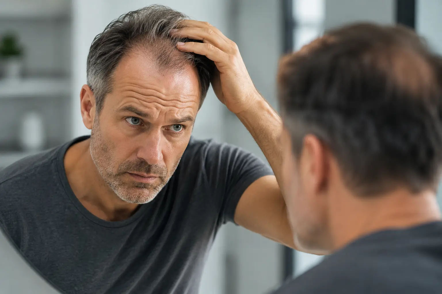 Before and after hair regrowth comparison